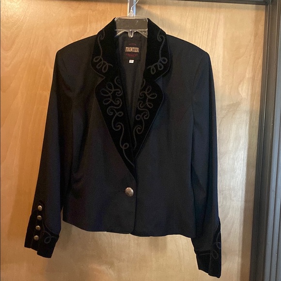 Vintage Frontier Western Black Women's Jacket; Size L - Picture 1 of 9